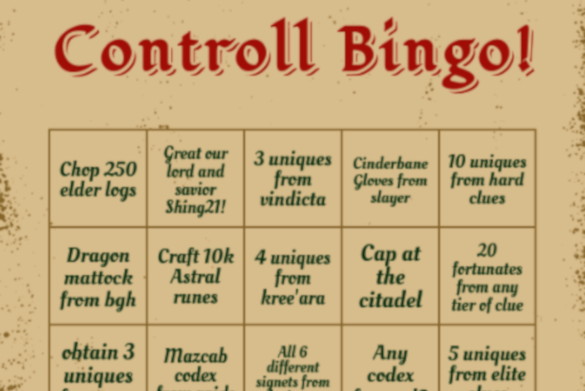 April Bingo's sheet